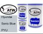 Preview: Hyundai, Sonic Blue, PYU: 500ml Lackdose + 500ml Klarlack + 250ml Härter - Set, von ATW Autoteile West.